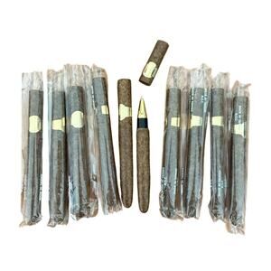 Lot of 10 Unique 5" Brown & Gold Cigar Topball Pens (Needs Ink Refills)